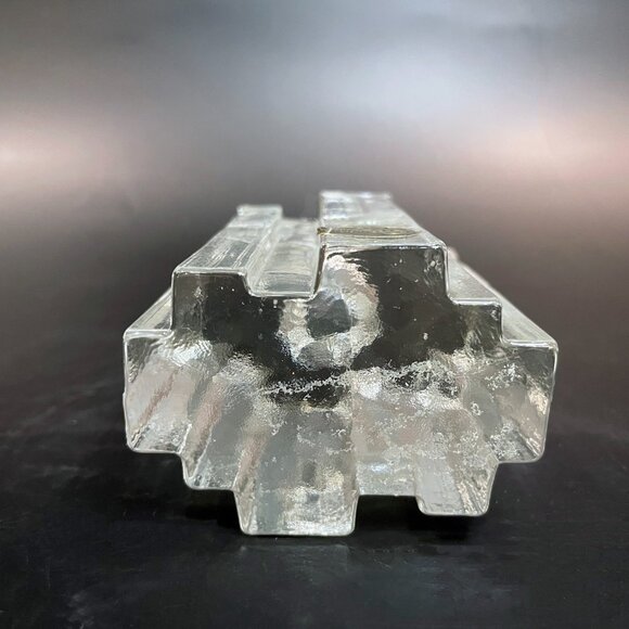 Bohemian Crystal Glass Ice Block Candle Holders Set of 3 Bohemia Glass - Picture 5 of 16